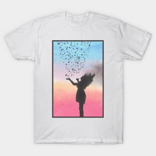 Girl in Pastel Sky T-Shirt